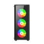 Gabinete gamer Xcase Crystal Negro con 4 ventiladores Argb tornado aura sync - Image 7