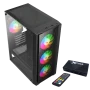 Gabinete gamer Xcase Crystal Negro con 4 ventiladores Argb tornado aura sync