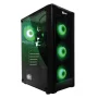 Gabinete gamer Xcase Crystal Negro con 4 ventiladores Argb tornado aura sync - Image 2